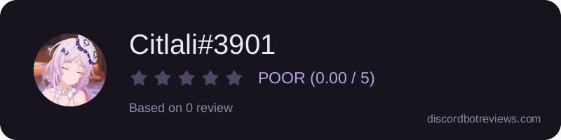 Rating widget preview for Citlali#3901