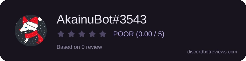 Rating widget preview for AkainuBot#3543