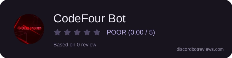 Rating widget preview for CodeFour Bot