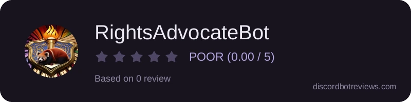 Rating widget preview for RightsAdvocateBot