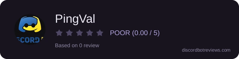 Rating widget preview for PingVal