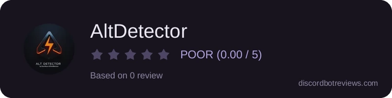 Rating widget preview for AltDetector