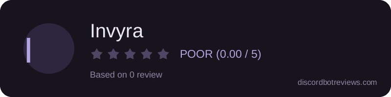 Rating widget preview for Invyra
