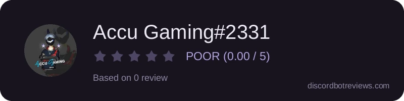 Rating widget preview for Accu Gaming#2331
