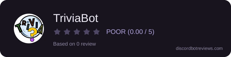 Rating widget preview for TriviaBot