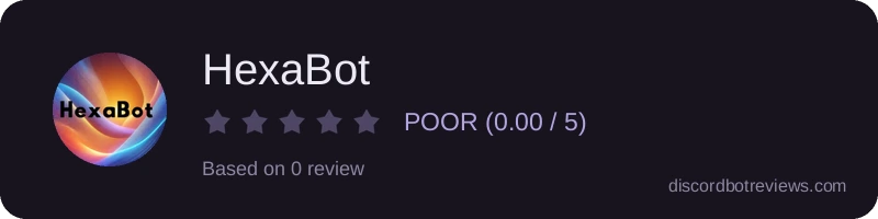 Rating widget preview for HexaBot