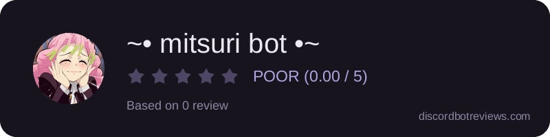 Rating widget preview for ~• mitsuri bot •~