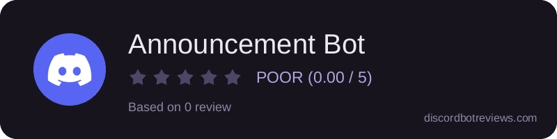 Rating widget preview for Announcement Bot