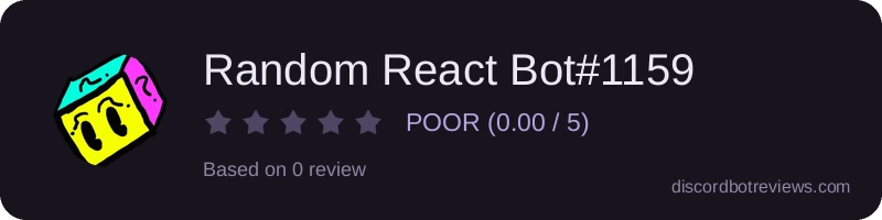 Rating widget preview for Random React Bot#1159
