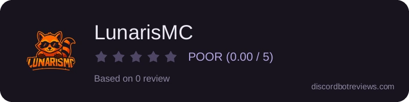 Rating widget preview for LunarisMC