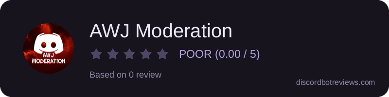 Rating widget preview for AWJ Moderation