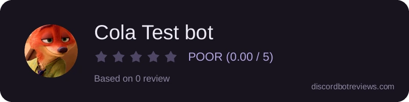 Rating widget preview for Cola Test bot