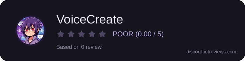 Rating widget preview for VoiceCreate