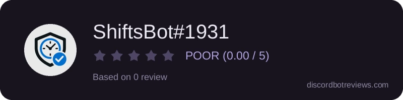 Rating widget preview for ShiftsBot#1931