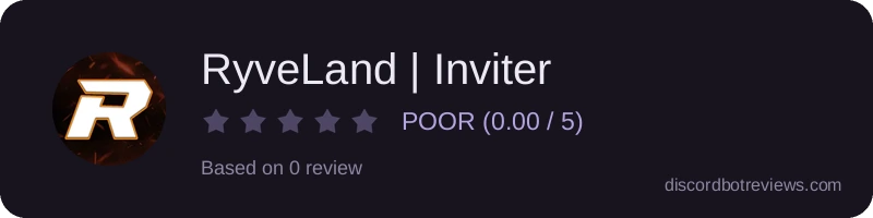 Rating widget preview for RyveLand | Inviter