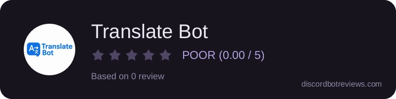 Rating widget preview for Translate Bot