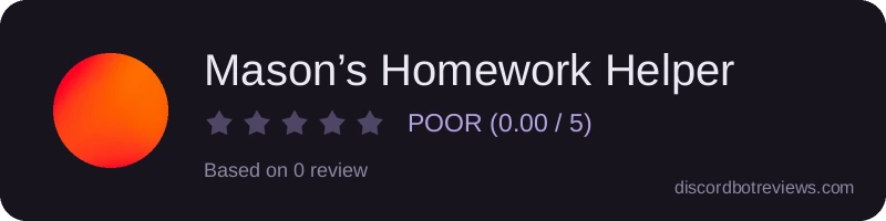 Rating widget preview for Mason’s Homework Helper