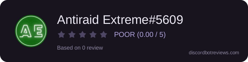 Rating widget preview for Antiraid Extreme#5609