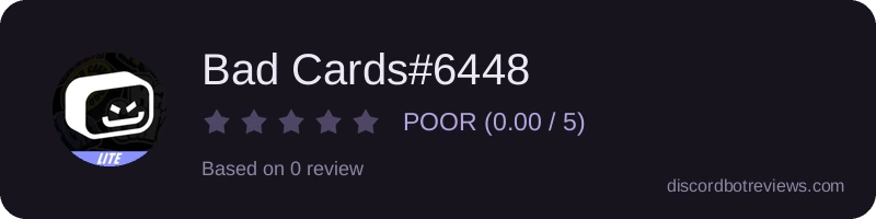 Rating widget preview for Bad Cards#6448