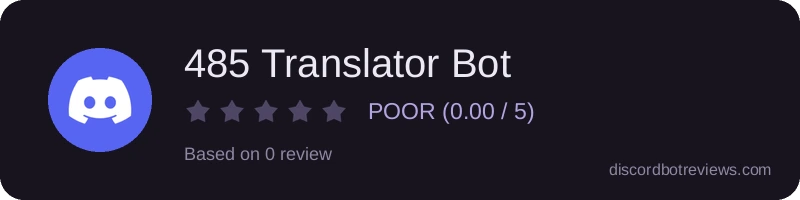 Rating widget preview for 485 Translator Bot