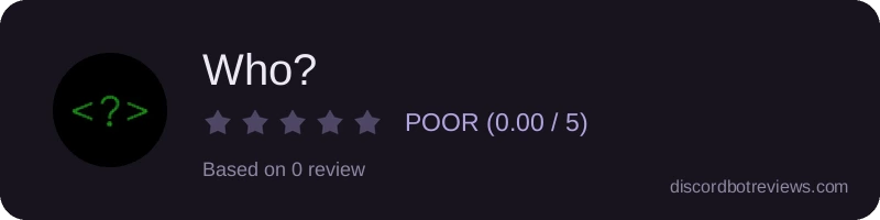 Rating widget preview for Who?