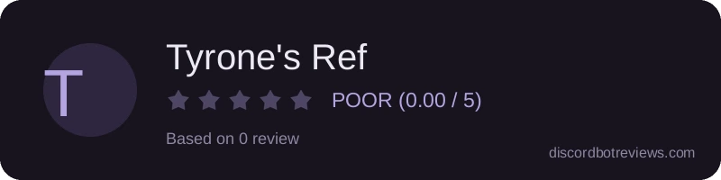 Rating widget preview for Tyrone's Ref