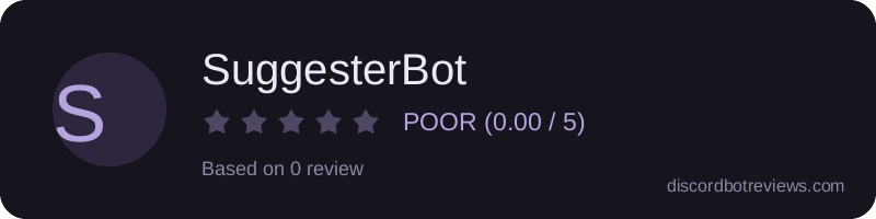 Rating widget preview for SuggesterBot