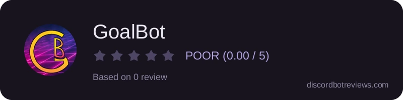 Rating widget preview for GoalBot