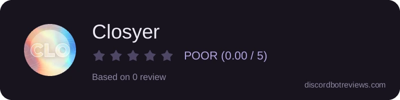 Rating widget preview for Closyer
