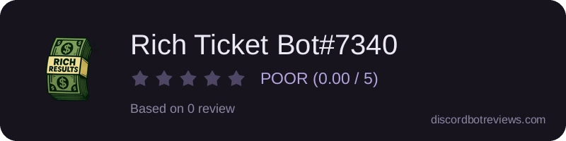 Rating widget preview for Rich Ticket Bot#7340