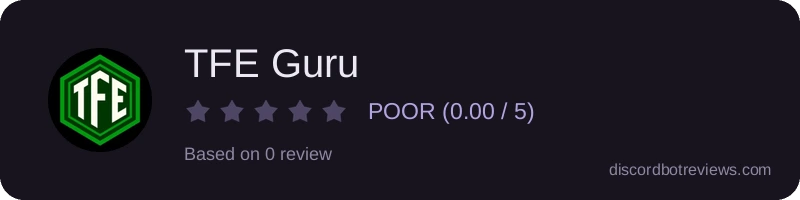 Rating widget preview for TFE Guru
