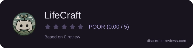 Rating widget preview for LifeCraft