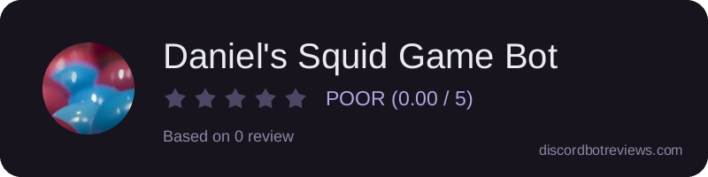 Rating widget preview for Daniel's Squid Game Bot