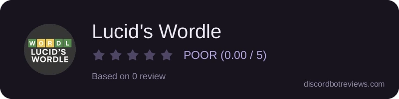 Rating widget preview for Lucid's Wordle