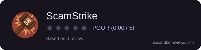 Rating widget preview for ScamStrike