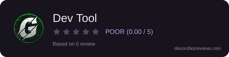 Rating widget preview for Dev Tool