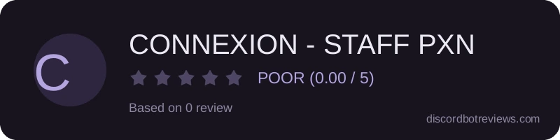 Rating widget preview for CONNEXION - STAFF PXN