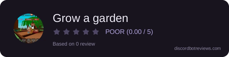 Rating widget preview for Grow a garden