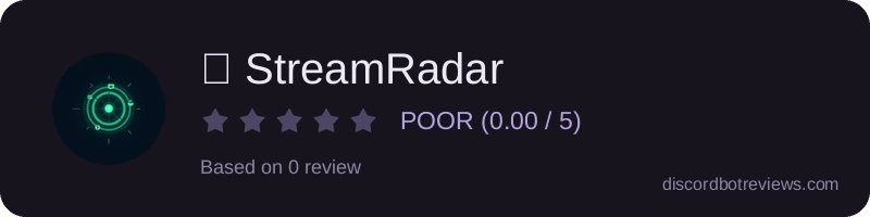 Rating widget preview for 📺 StreamRadar