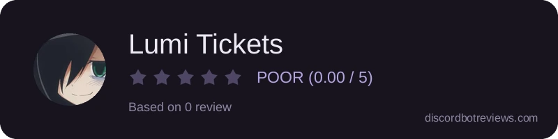 Rating widget preview for Lumi Tickets