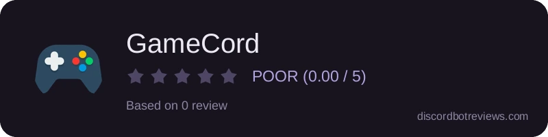 Rating widget preview for GameCord