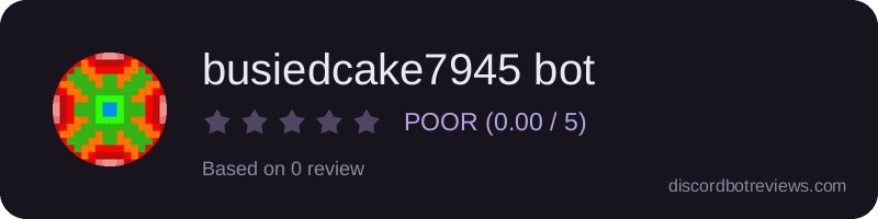 Rating widget preview for busiedcake7945 bot