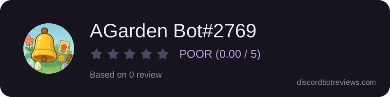 Rating widget preview for AGarden Bot#2769