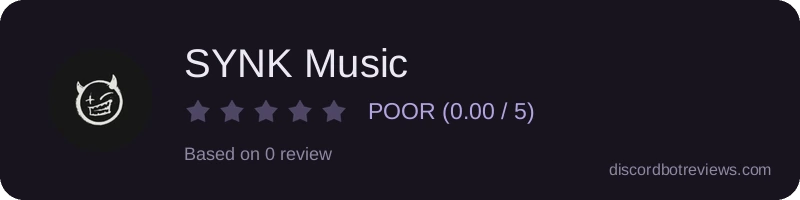Rating widget preview for SYNK Music