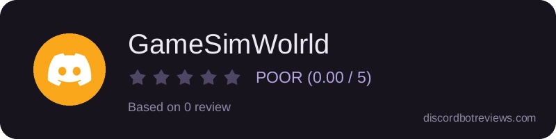 Rating widget preview for GameSimWolrld