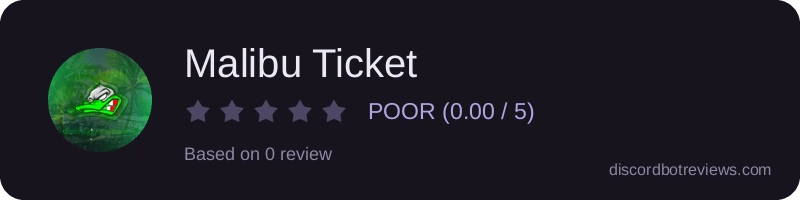 Rating widget preview for Malibu Ticket