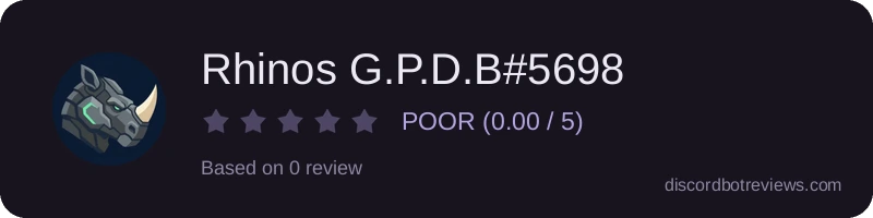Rating widget preview for Rhinos G.P.D.B#5698