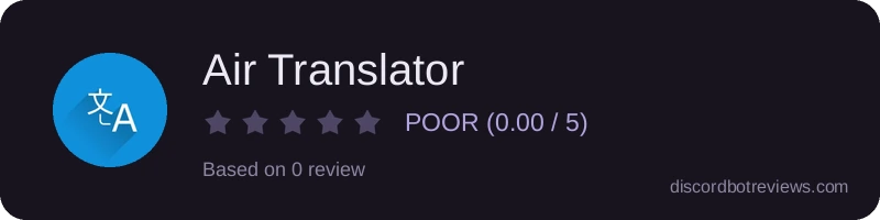 Rating widget preview for Air Translator