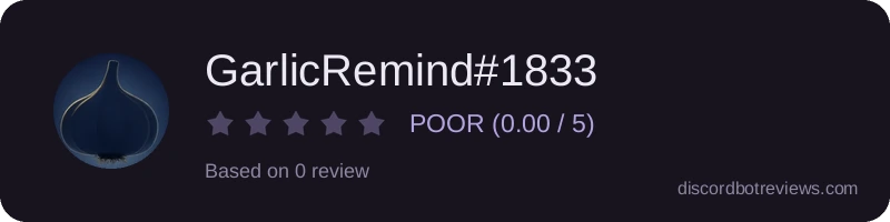 Rating widget preview for GarlicRemind#1833