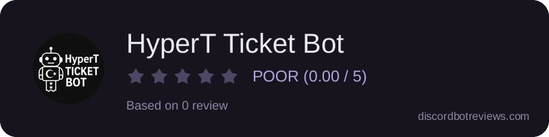 Rating widget preview for HyperT Ticket Bot
